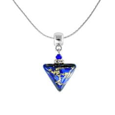 Lampglas Čarobna ogrlica Evening Date Triangle s 24-karatnim zlatom v Lampglas NTA5