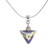 Lampglas Čudovita ogrlica vijoličnega trikotnika s 24 karatnim zlatom v Lampglas NTA10