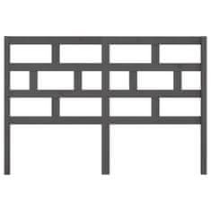 Vidaxl Posteljno vzglavje sivo 156x4x100 cm trdna borovina