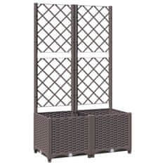 Vidaxl Cvetlično korito z oporno mrežo rjavo 80x40x136 cm PP