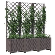 Vidaxl Cvetlično korito z oporno mrežo rjavo 120x40x136 cm PP