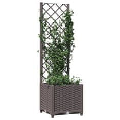 Vidaxl Cvetlično korito z oporno mrežo rjavo 40x40x136 cm PP