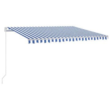 Vidaxl Ročno zložljiva tenda z LED lučmi 450x350 cm modra in bela