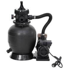 Vidaxl Peščeni filter za bazene s predfiltrom črn