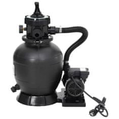 shumee Peščeni filter za bazen s 6-smernim ventilom črn