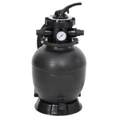 Vidaxl Peščeni filter za bazen s 6-smernim ventilom črn
