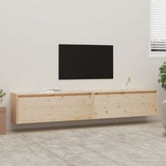 Vidaxl Stenska omarica 2 kosa 100x30x35 cm trdna borovina