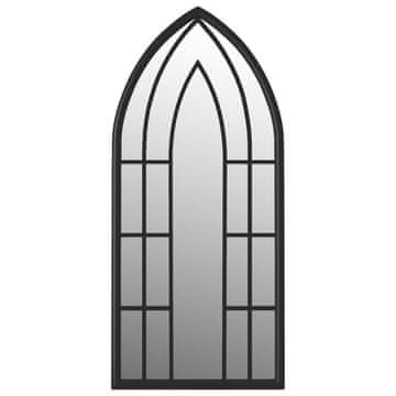 Vidaxl Vrtno ogledalo črno 70x30 cm železno za zunanjo uporabo