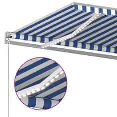 Vidaxl Ročno zložljiva tenda z LED lučmi 400x350 cm modra in bela