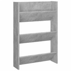 Vidaxl Stenska omara za čevlje 2 kosa betonsko siva 60x18x90 cm