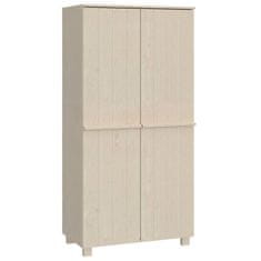 Vidaxl Garderobna omara medeno rjava 89x50x180 cm trdna borovina