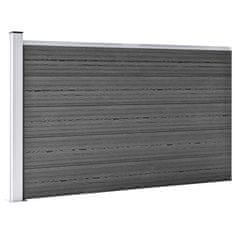 Vidaxl Komplet ograjnih panelov WPC 872x105 cm črn