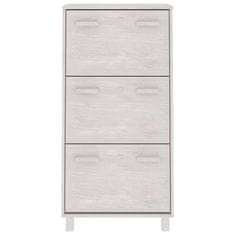Vidaxl Omara za čevlje HAMAR bela 59,5x35x117 cm trdna borovina