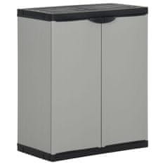 Vidaxl Vrtna omara za odpadke siva in črna 68x40x85 cm PP