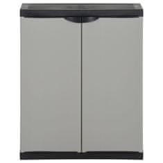 Vidaxl Vrtna omara za odpadke siva in črna 68x40x85 cm PP