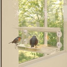 Greatstore Krmilnice za ptice, za okensko polico, 2 kosa, akril, 30x12x15 cm