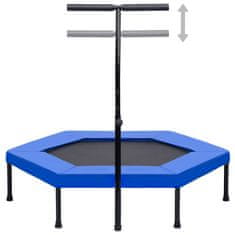 Greatstore Fitnes trampolin z ročajem in varnostno oblogo šestkoten 122 cm