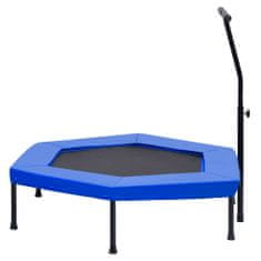 Greatstore Fitnes trampolin z ročajem in varnostno oblogo šestkoten 122 cm