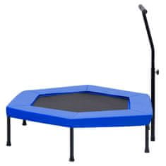 Vidaxl Fitnes trampolin z ročajem in varnostno oblogo šestkoten 122 cm