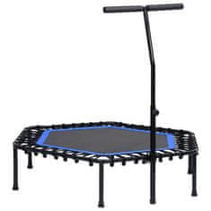 Vidaxl Fitnes trampolin z ročajem in varnostno oblogo šestkoten 122 cm