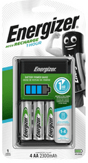 Energizer 1 hour polnilec baterij, 4x AA, 4x AAA, 2300 mAh (E300697701)
