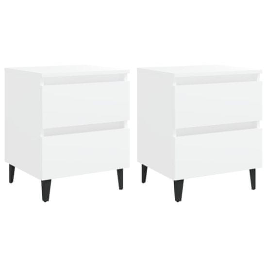 Vidaxl Nočna omarica 2 kosa bela 40x35x50 cm iverna plošča