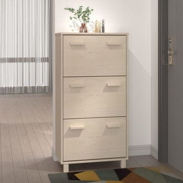 Vidaxl vidaXL HAMAR Omarica za čevlje medeno rjava 59,5x35x117 cm masivna borovina
