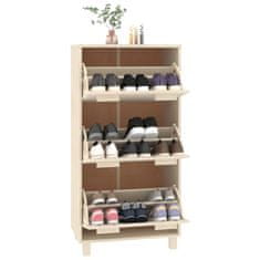Vidaxl Omara za čevlje HAMAR medeno rjava 59,5x35x117cm trdna borovina