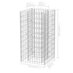 Vidaxl Visoka greda gabion jeklo 50x50x100 cm