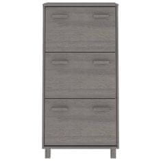 Vidaxl Omara za čevlje HAMAR svetlo siva 59,5x35x117 cm trdna borovina