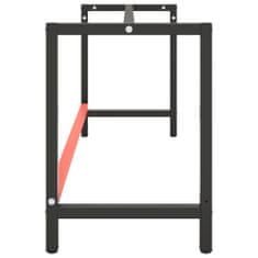Greatstore Okvir za delovno mizo mat črn in mat rdeč 180x57x79 cm kovinski
