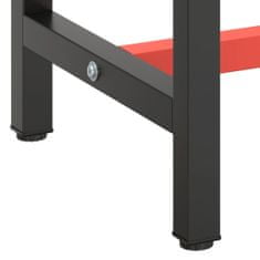 Greatstore Okvir za delovno mizo mat črn in mat rdeč 190x50x79 cm kovinski