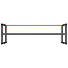 Greatstore Okvir za delovno mizo mat črn in mat rdeč 180x57x79 cm kovinski