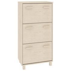 Vidaxl Omara za čevlje HAMAR medeno rjava 59,5x35x117cm trdna borovina
