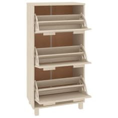 Vidaxl Omara za čevlje HAMAR medeno rjava 59,5x35x117cm trdna borovina