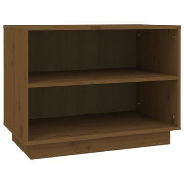 Vidaxl Omarica za čevlje medeno rjava 60x34x45 cm trdna borovina