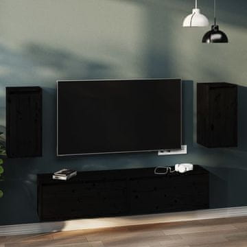 Vidaxl vidaXL Stenske omarice, 2 kosa, črne, 30x30x60 cm, borovina