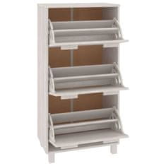 Vidaxl Omara za čevlje HAMAR bela 59,5x35x117 cm trdna borovina