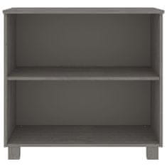 Vidaxl Komoda HAMAR svetlo siva 85x35x80 cm trdna borovina