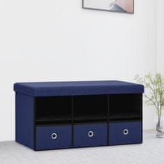 Vidaxl Zložljiva klop za shranjevanje modra 76x38x38 cm umetno platno