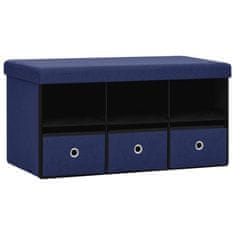 Vidaxl Zložljiva klop za shranjevanje modra 76x38x38 cm umetno platno