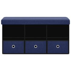 Vidaxl Zložljiva klop za shranjevanje modra 76x38x38 cm umetno platno