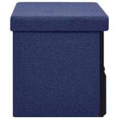Vidaxl Zložljiva klop za shranjevanje modra 76x38x38 cm umetno platno