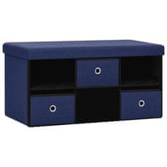 Vidaxl Zložljiva klop za shranjevanje modra 76x38x38 cm umetno platno