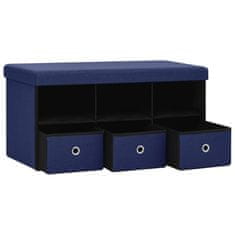 Vidaxl Zložljiva klop za shranjevanje modra 76x38x38 cm umetno platno