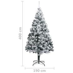 Vidaxl Umetna novoletna jelka s snegom zelena 400 cm PVC