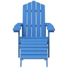 Vidaxl vidaXL Adirondack stol z naslonom za noge, HDPE, morsko moder