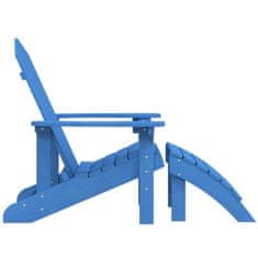 Vidaxl vidaXL Adirondack stol z naslonom za noge, HDPE, morsko moder