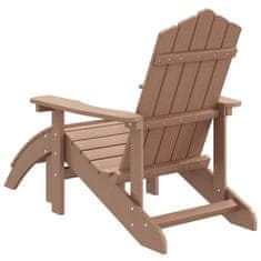 Vidaxl vidaXL Adirondack stol z naslonom za noge, HDPE, rjav