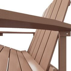 Vidaxl vidaXL Adirondack stol z naslonom za noge, HDPE, rjav